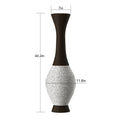 39 Inch Tall Standing Designer Floor Vase Durable Artificial Rattan Elegant Two Tone Dark Brown Finish Ideal Decor Accent For Living Room, Bedroom, Entryway Stylish Home Decor Statement Piece White Black American Design,American Traditional,Antique Pvc