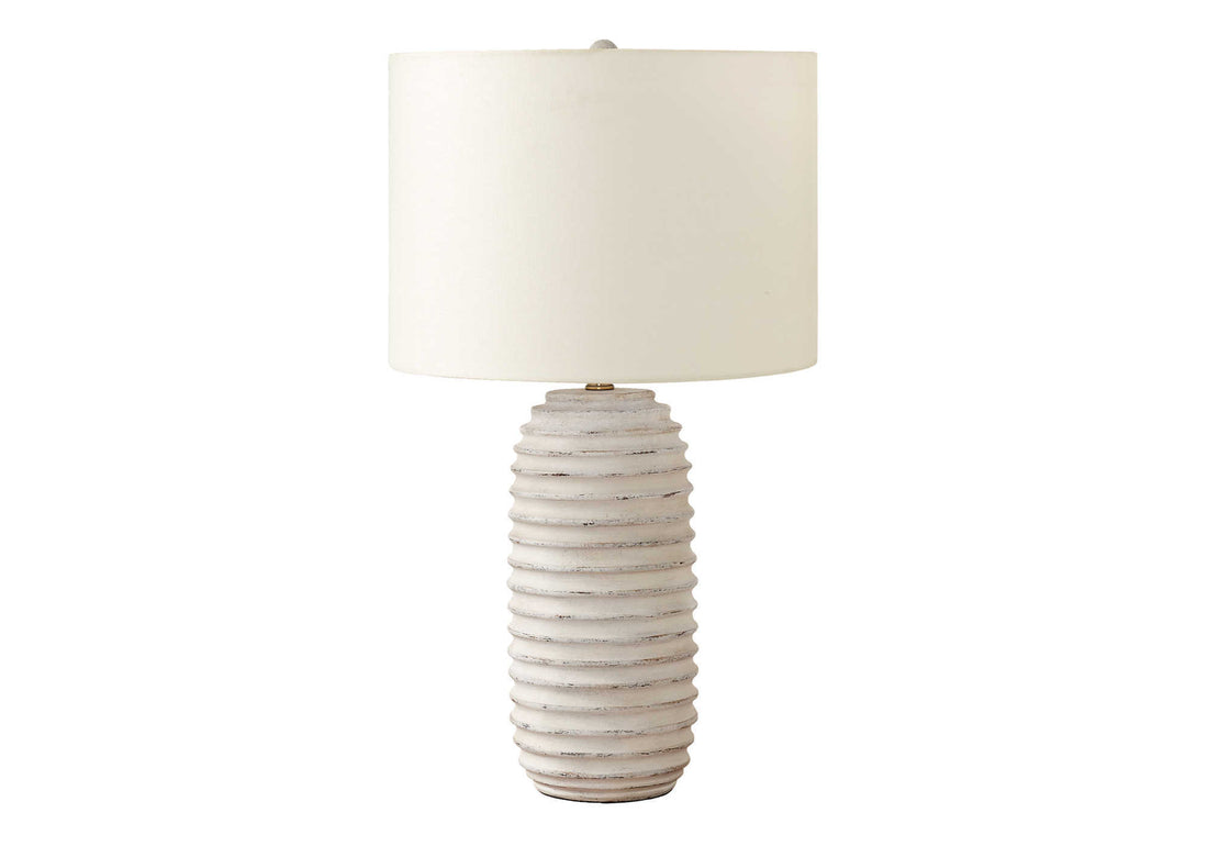 Lighting, 28"H, Table Lamp, Cream Resin, Ivory Cream Shade, Transitional Cream Polyresin