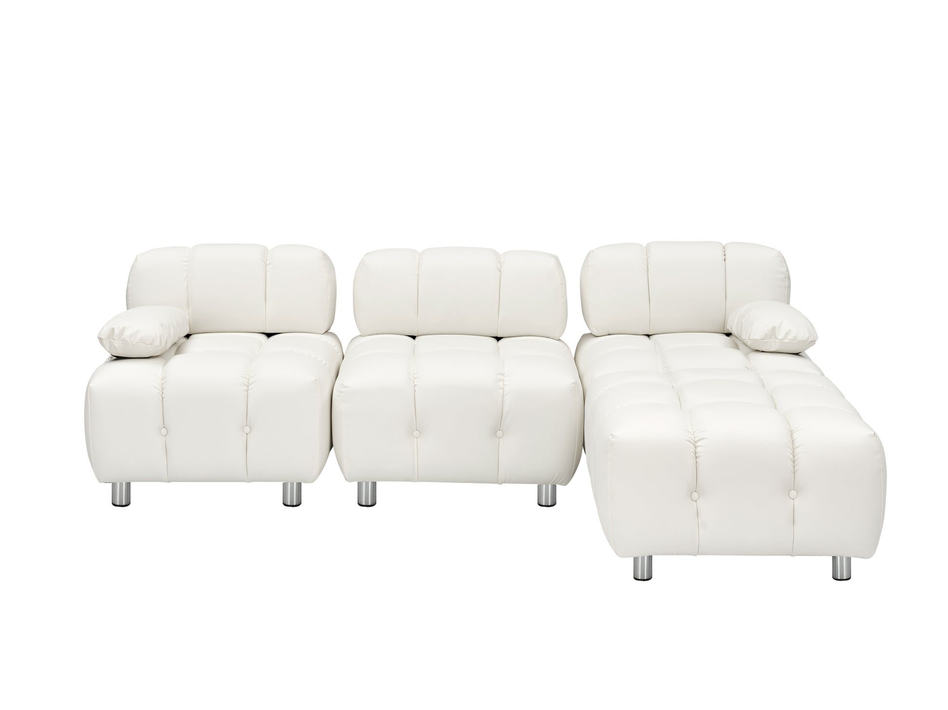 A 90.60 Inch Technology Cloth Beige Sofa, Waterproof, Stain And Cat Scratch Resistant, Can Comfortably Sit In The Apartment Bedroom Without Taking Up Space. White Polyester Blend 4 Seat