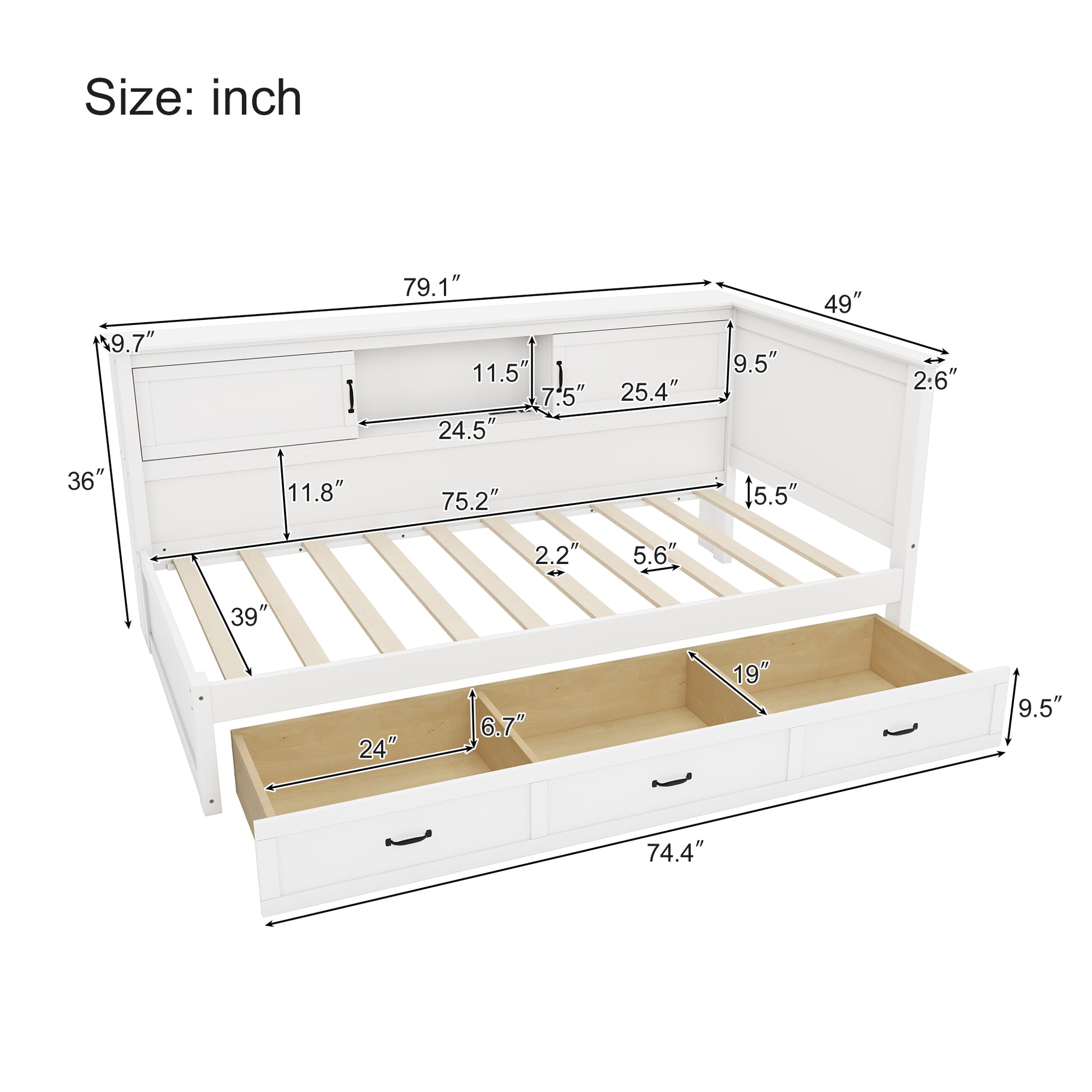 L Shaped Bed Frame With Drawer And And Bookcase,Corner Bed Wooden Captain Bed With Led Downlight And Usb Port For Small Room,Bedroom, Guest Room, Twin Size, White Box Spring Not Required Twin White Wood Bedroom Mid Century Modern,Modern Pine Bed Frame
