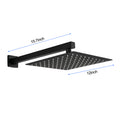 12 Inch Wall Mount Rainfall Square Shower Head Matte Black Stainless Steel