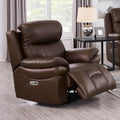 Springdale Power Headrest Zero Gravity Recliner Brown Memory Foam Genuine Leather