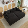 Modern Sectional Couch2 Pieces Corduroy Couch Cushion Coverssoft Stretch Sofa Slipcovers With 2Pcs Pillows Black Corduroy 2 Seat