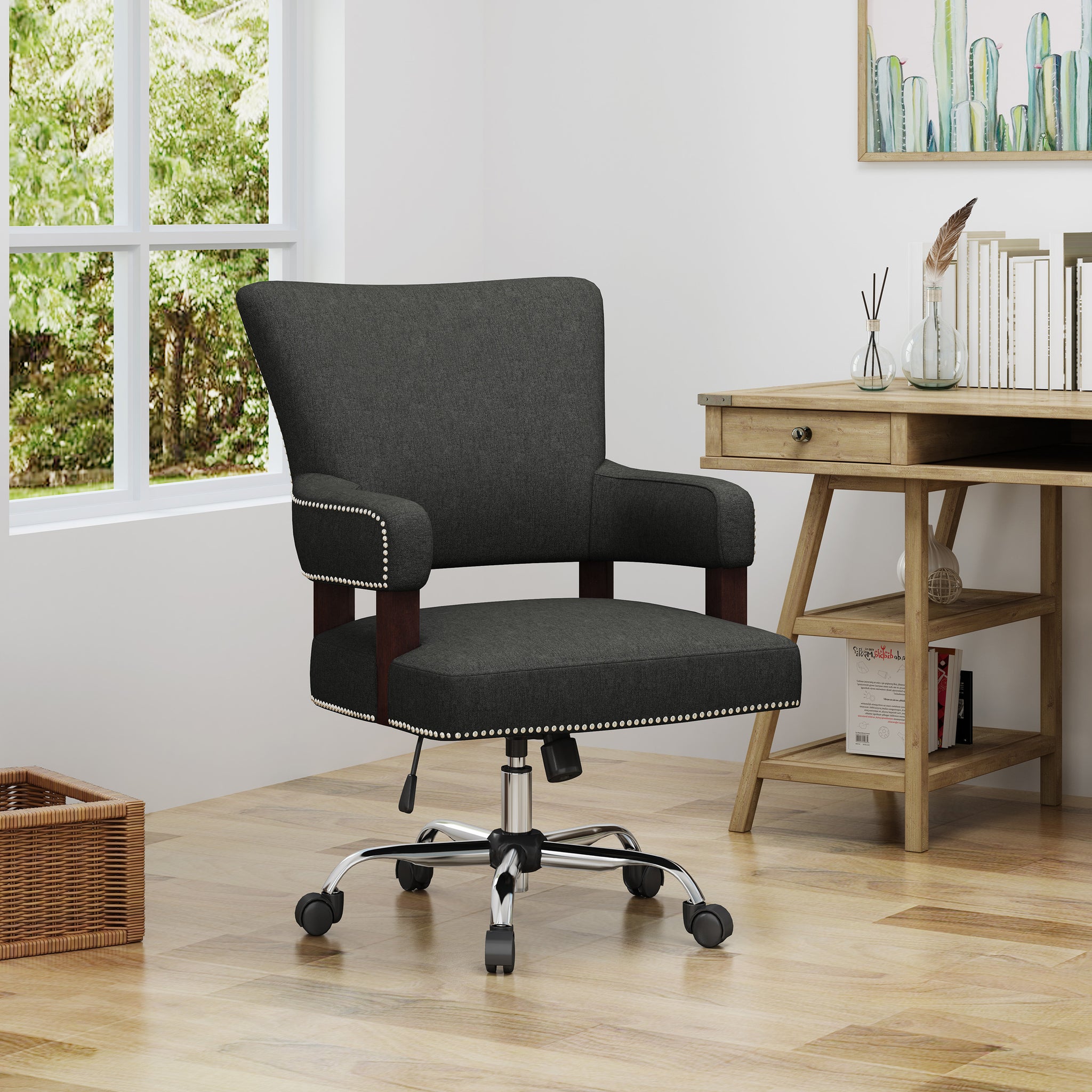 Office Chair Dark Gray Fabric