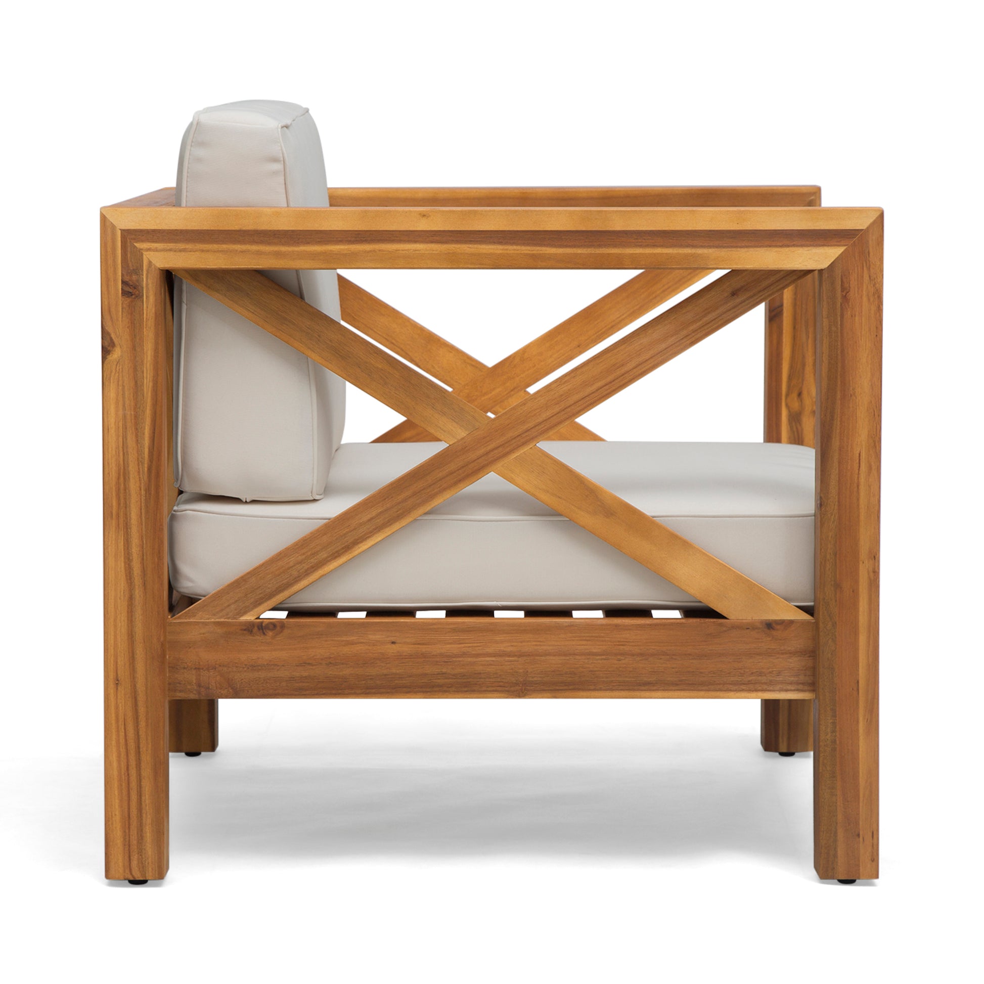 Brava Club Chair Teak Wood Waterproof Fabric