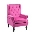Coolmore Wood Frame Armchair, Modern Accent Chair Lounge Chair With Sturdy Wood Legs For Living Room Bedroom Red Red Foam Velvet