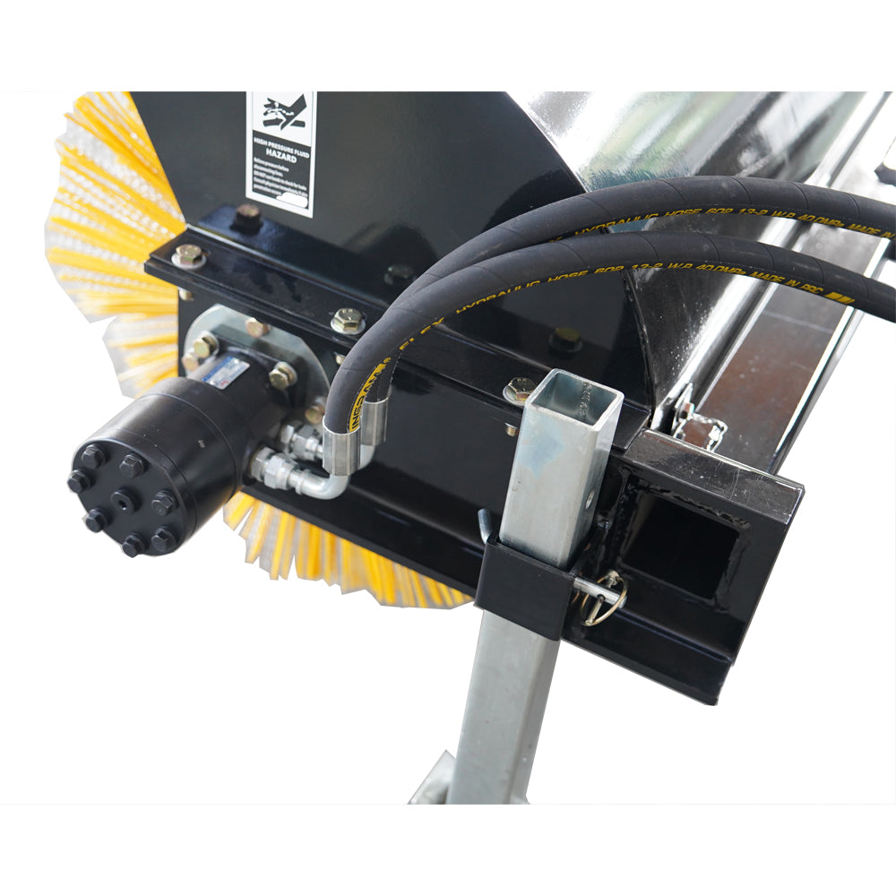 72" Skid Steer Hydraulic Rotary Angle Broom Sweeper Black Iron