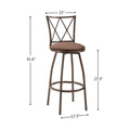 3 Piece Bar Steels Kitchen Dining Room Table Set Retro Brown Bar Chair For Dining Room Antique Brown Seats 2 Brown Dining Room American Design,American Traditional,Antique Rectangular Metal & Wood Dining Table With Chair Metal & Wood