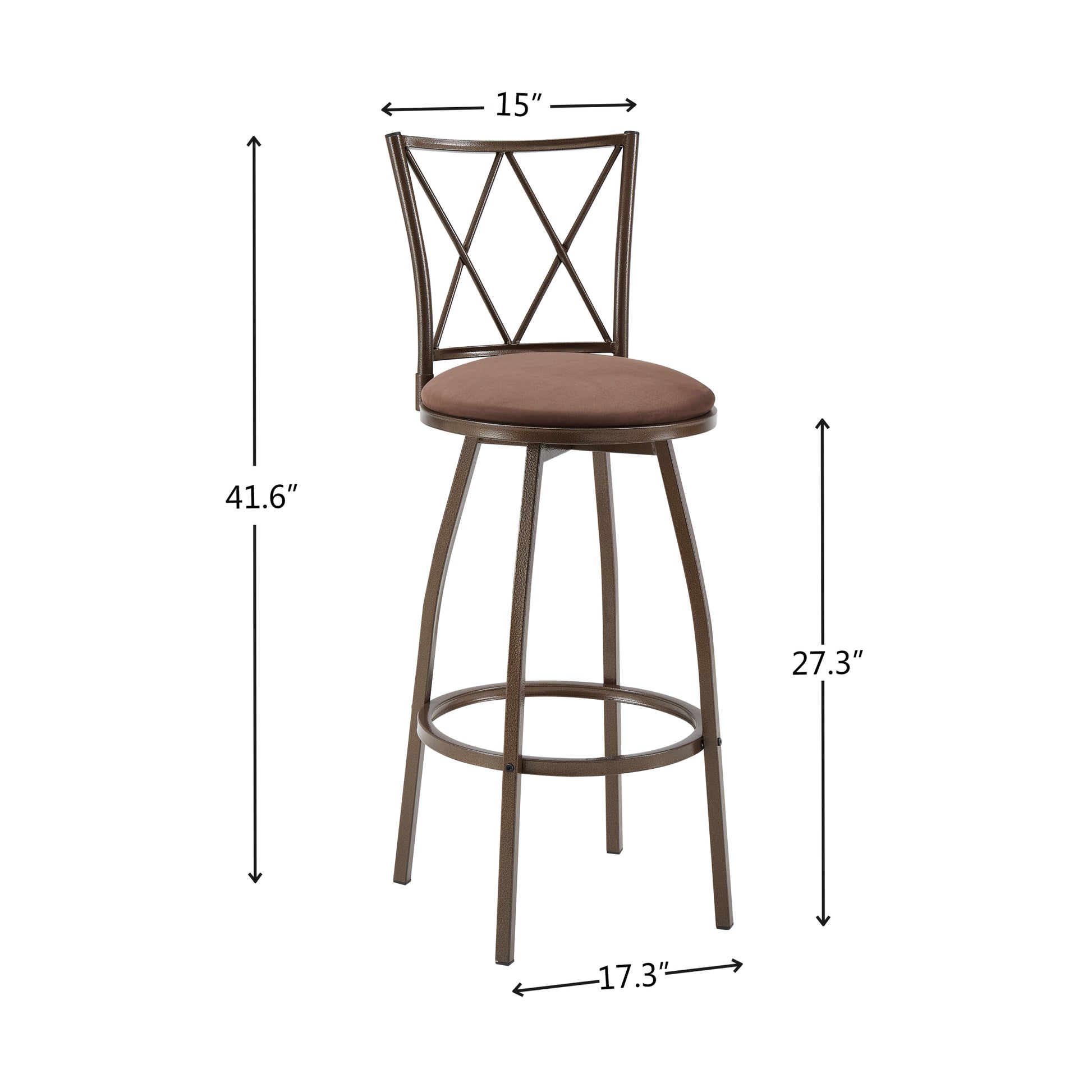 3 Piece Bar Steels Kitchen Dining Room Table Set Retro Brown Bar Chair For Dining Room Antique Brown Seats 2 Brown Dining Room American Design,American Traditional,Antique Rectangular Metal & Wood Dining Table With Chair Metal & Wood