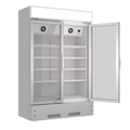 Commercial Refrigerator 2 Glass Door Reach In Cooler, Commercial Display Merchandiser Fridge, Capacity 17.1 Cuft, Etl Approved, Silver Silver Steel