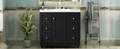 Contemporary Black Bathroom Vanity Cabinet 36X18X34 Inches, 4 Drawers & 1 Cabinet Door, Multipurpose Storage, Resin Integrated Sink, Adjustable Shelves, Solid Wood Frame With Mdf Black Bathroom