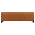 Fargo Tan Leather Sofa Brown,Rustic,Tan Brown Genuine Leather Wood Loose Back Foam Genuine Leather 3 Seat