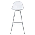 Modern And Comfortable Upholstered Bar Chairs, Metal Legs, Small Size Bar Chairs, Suitable For Part Of The Crowd, Stylish Design For Dining Room, Kitchen, Terrace And Living Room Chairs. White