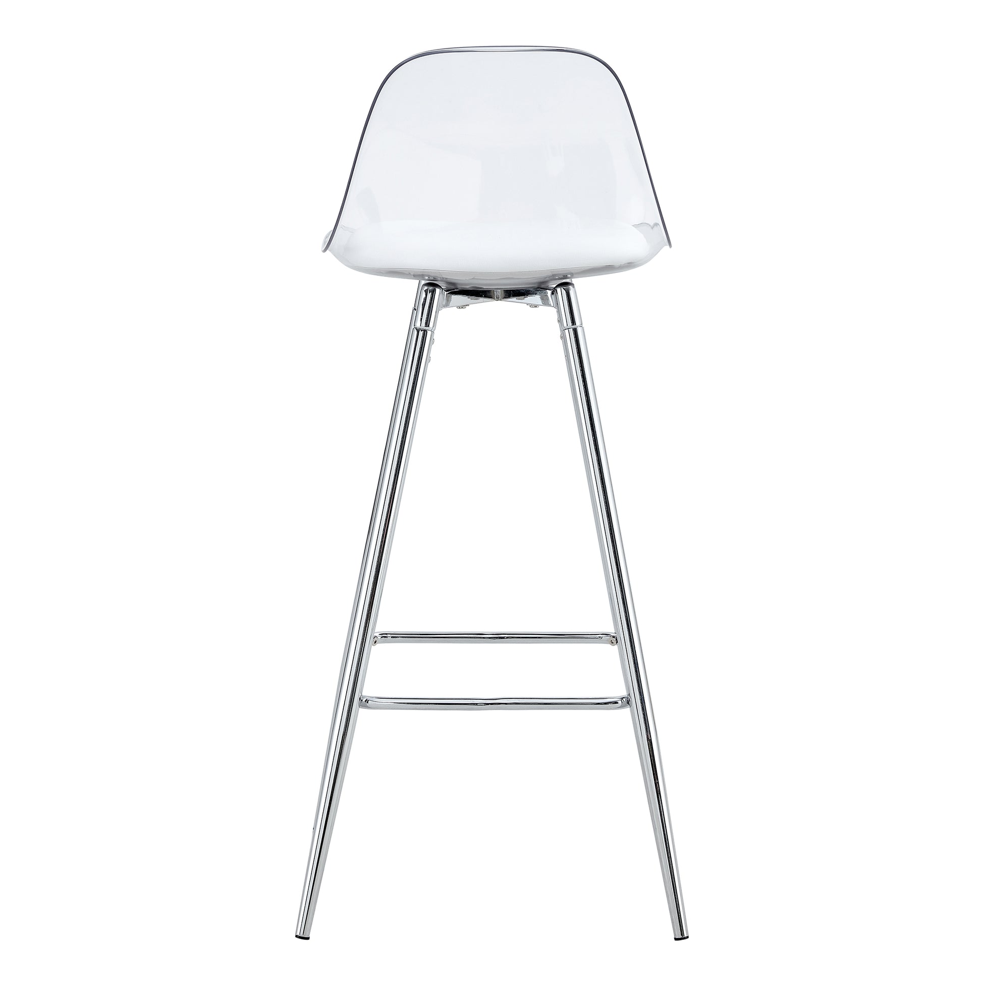 Modern And Comfortable Upholstered Bar Chairs, Metal Legs, Small Size Bar Chairs, Suitable For Part Of The Crowd, Stylish Design For Dining Room, Kitchen, Terrace And Living Room Chairs. White