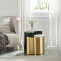 Ying Yang Modern & Contemporary Style 2Pc End Table Made With Iron Sheet Frame In Black & Gold Black Gold Primary Living Space Coffee & End Tables Iron