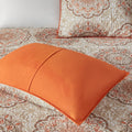 6 Piece Reversible Quilt Set With Throw Pillows Orange King Cal King Orange Cotton