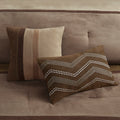 7 Piece Faux Suede Comforter Set Brown Queen Queen Brown Polyester