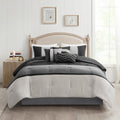 7 Piece Faux Suede Comforter Set Black Cal King California King Black Polyester
