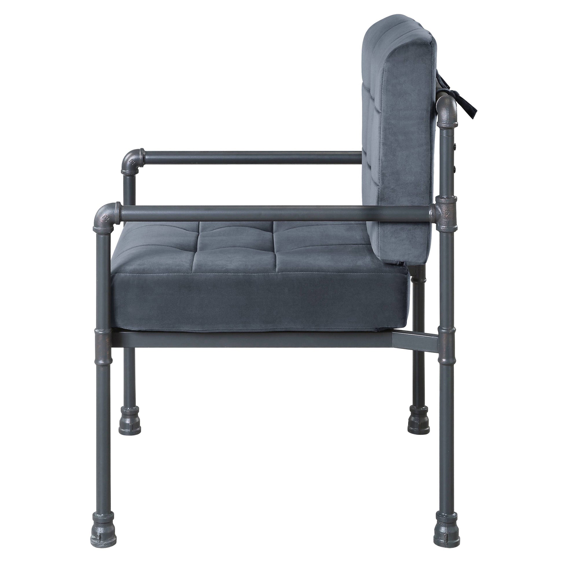 Grey And Sandy Grey Cushion Back Accent Chair Grey Primary Living Space Industrial Fabric Metal