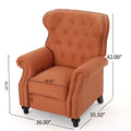 Push Rack Recliner Orange Fabric