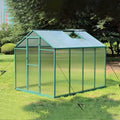 Newly Marketed Gain Height Windproofaluminum Greenhouse 6X8 Ft Polycarbonate Greenhouse Raised Base And Anchor Aluminum Heavy Duty Walk In Greenhouses For Outdoor Backyard In All Season Green Aluminium Alloy