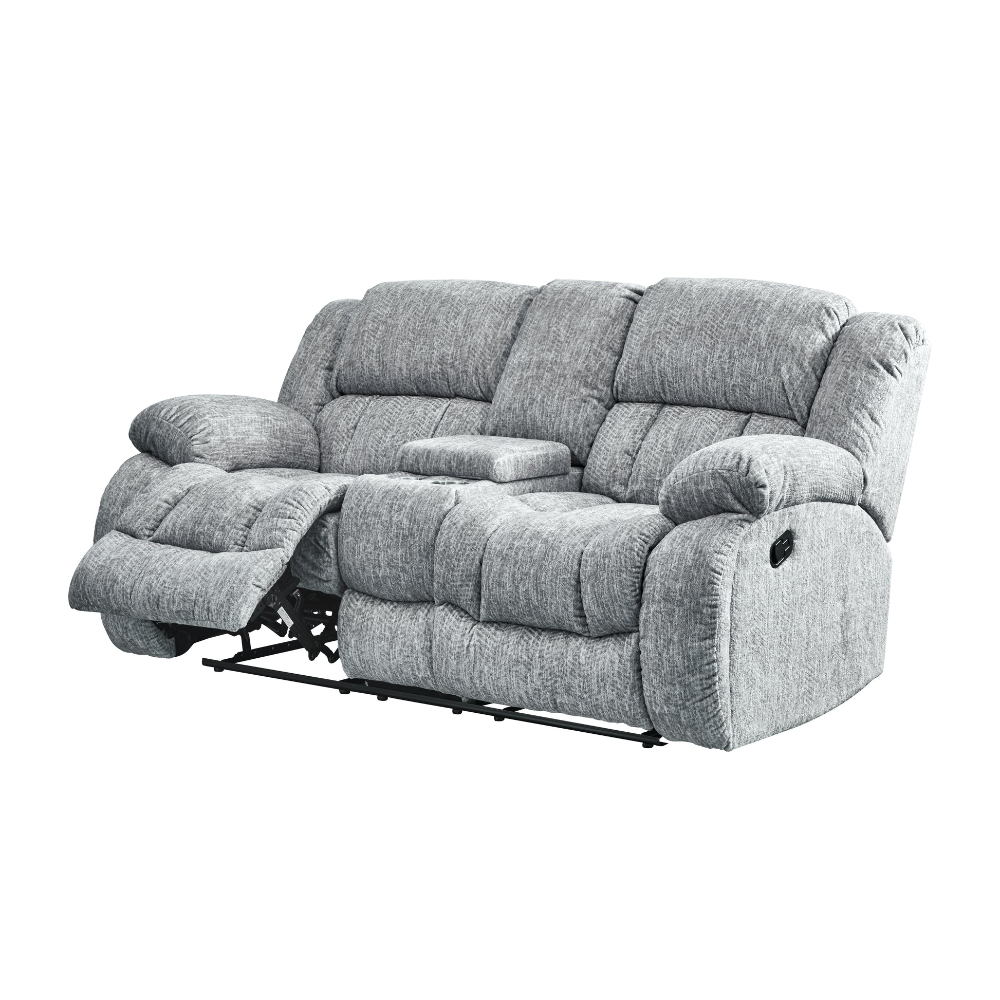 Stonic Grey Console Reclining Seat Gray Fabric