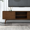 Caroline Mid Century Modern Style Walnut Tv Stand Up To 72