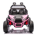 24V Two Seater Kids Ride On Utv W Parents Control,400W Super Power,Four Wheel Suspension,Led Light With Rear Searchlight,Bluetooth,Mp3,Music,Rear Storage Space,Speeds 3.73 4.97Mph For Kids Aged 3 . Pink Polypropylene