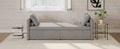 Modern Upholstered Chaise Lounger Daybed Small Single Daybed With 2 Drawers, No Mattress Needed, Perfect For Living Rooms & Home Office, Linen Fabric, Gray Gray Linen