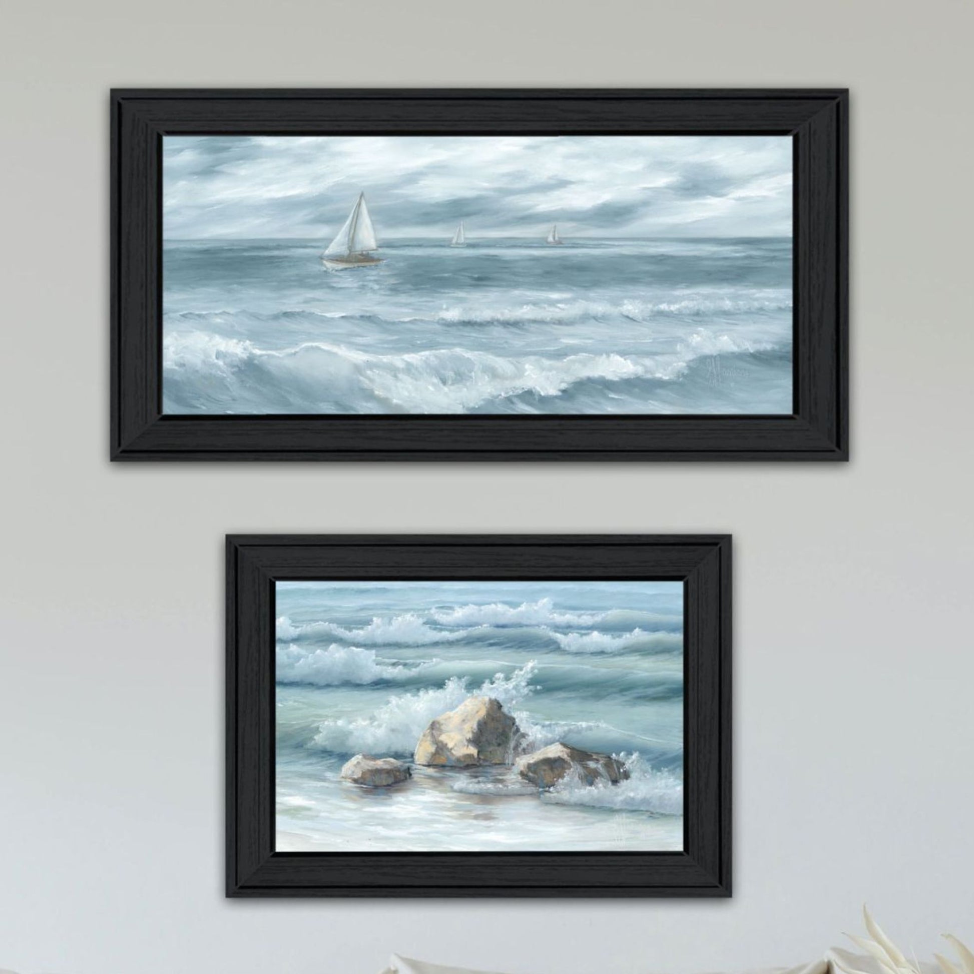 "Steadfast In The Waves" Framed Wall Art For Living Room, Wall Art Print For Home Decor, Bedroom Wall Art By Georgia Janisse Multicolor Wood Paper