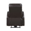 Power Reclining Chair 1Pc Brown Faux Leather Upholstered Modern Contemporary Power Motion Reclining Brown Faux Leather Primary Living Space Plywood,Solid Wood