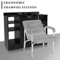 Shampoo Backwash Station For Salons,Salon Station With Shampoo Bowl & Storage Layer, Drawer,10V Outlets, Usb Port, Faucet Sprayer, Salon Equipment For Spa Beauty Black Classic,Modern Abs Steel Q235