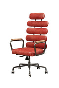 Antique Red Swivel Office Chair With Pneumatic Lift Wood Solid Red Office Office Chairs Solid Back Swivel Genuine Leather