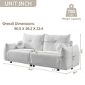 Lamb'S Wool 2 Seater Cushion Sofa 90'' Comfortable Sofa For Living Room Bedroom And Other Casual Spaces Lamb'S Wool Sofa With 2 Cushions And 2 Ball Pillows. Gray Gray Foam Fabric 2 Seat