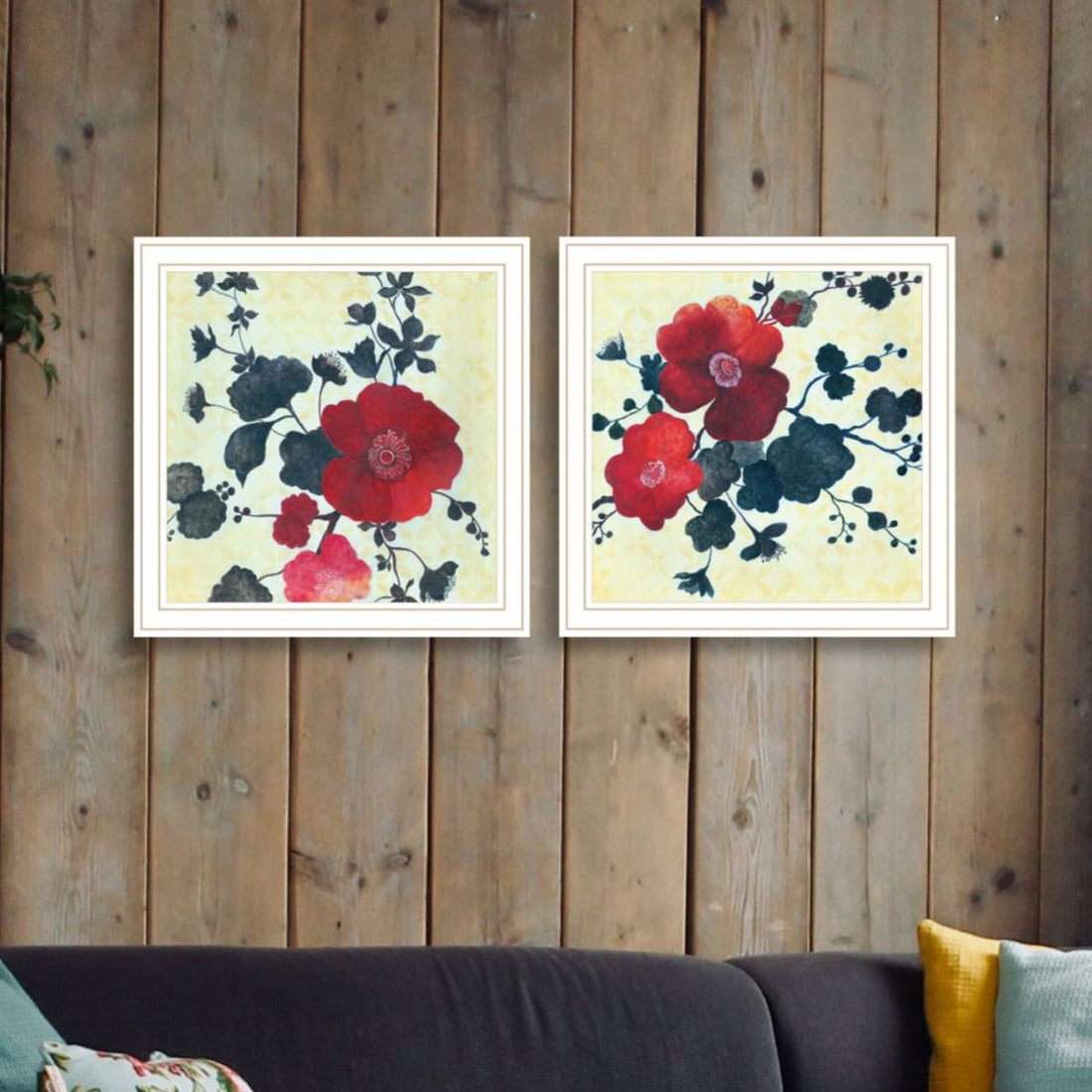 "Japanese Blossoms I" Framed Wall Art For Living Room, Wall Art Print For Home Decor, Bedroom Wall Art By Jg Studio Multicolor Wood Paper