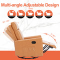 Manual Recliner Chair Winback Single Sofa,Brown Brown Fabric 1 Seat