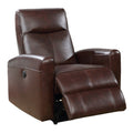 Modern Electric Leather Recliner Chair With Gentle Lower Lumbar Massager For Living Room Home Theater Bedroom Brown 1Pc Brown Wood Primary Living Space Contemporary,Modern Leather