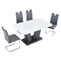 Dining Table Set For 4 6, 5 Piece Dining Table Set, Faux Marble Table Top And Modern Design Mdf Base With 4 Pu Leather Ergonomic Dining Chairs Metal Grey White Modern Mdf Metal