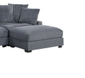 Contemporary Dark Gray 6Pc Modular Sectional Set Corduroy Couch Laf & Raf Chairs 2X Armless Chairs 2X Ottomans Living Room Furniture Dark Gray Primary Living Space Cushion Back Contemporary,Modern Modular Rubberwood Corduroy 6 Seat