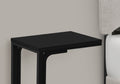 Accent Table, C Shaped, End, Side, Snack, Living Room, Bedroom, Black Laminate, Black Metal, Contemporary, Modern Black Mdf