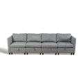 Convertible Sectional Sofa With Storage Seat 6 Seat Sofa With Reversible Chaise U Shaped Sectional Couch For Living Room,Light Grey Grey Fabric 6 Seat