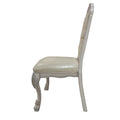 Ivory And Bone White Tufted Side Chair Set Of 2 Solid Ivory White Dining Room Side Chair Solid Back Set Of 2 Wood Fabric