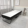 Deluxe Diplomat Folding Bed Twin Size With Luxurious Memory Foam Mattress And A Super Strong Sturdy Frame White Black Metal