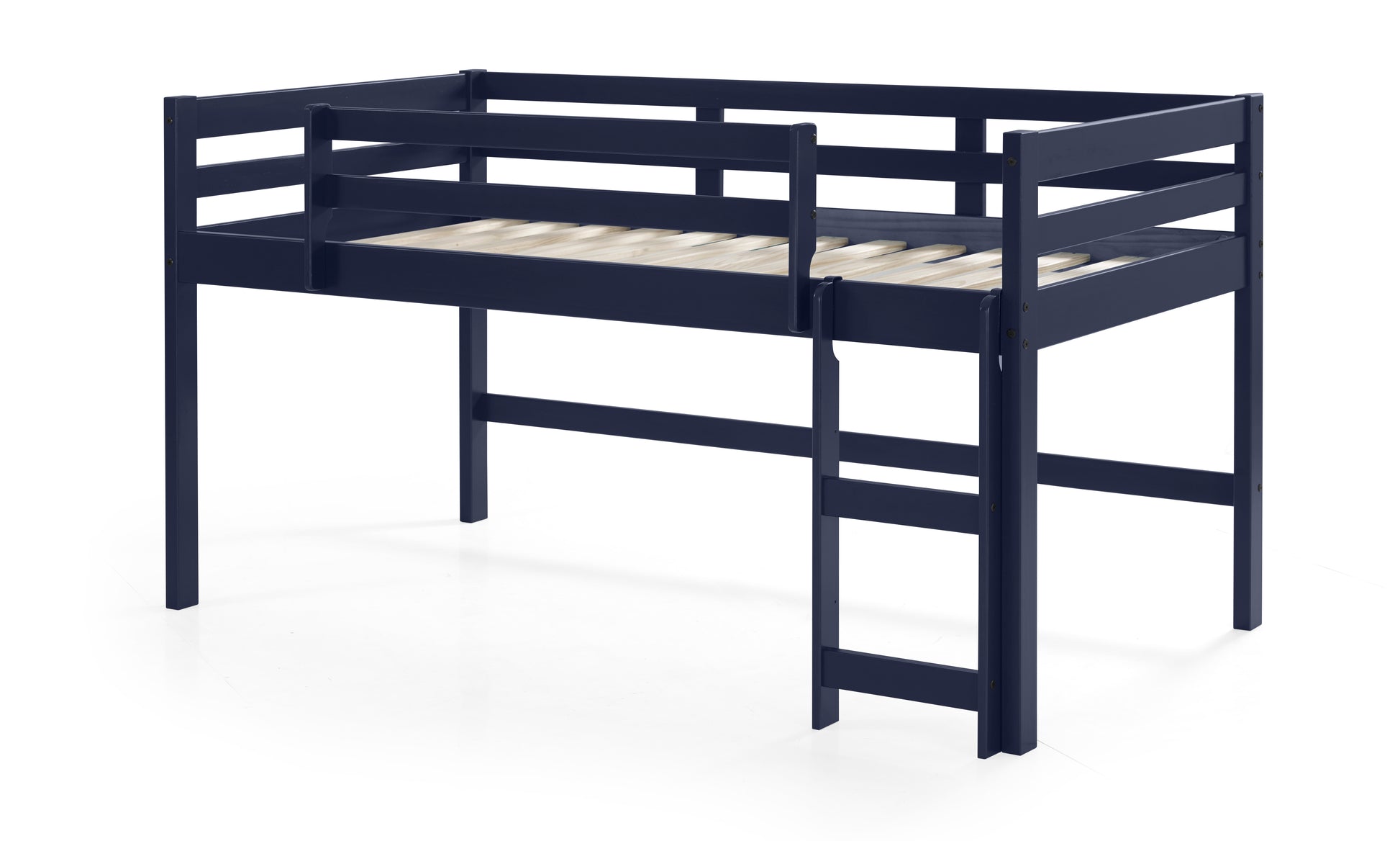 Lara Navy Blue Finish Twin Loft Bed Navy Blue Wood