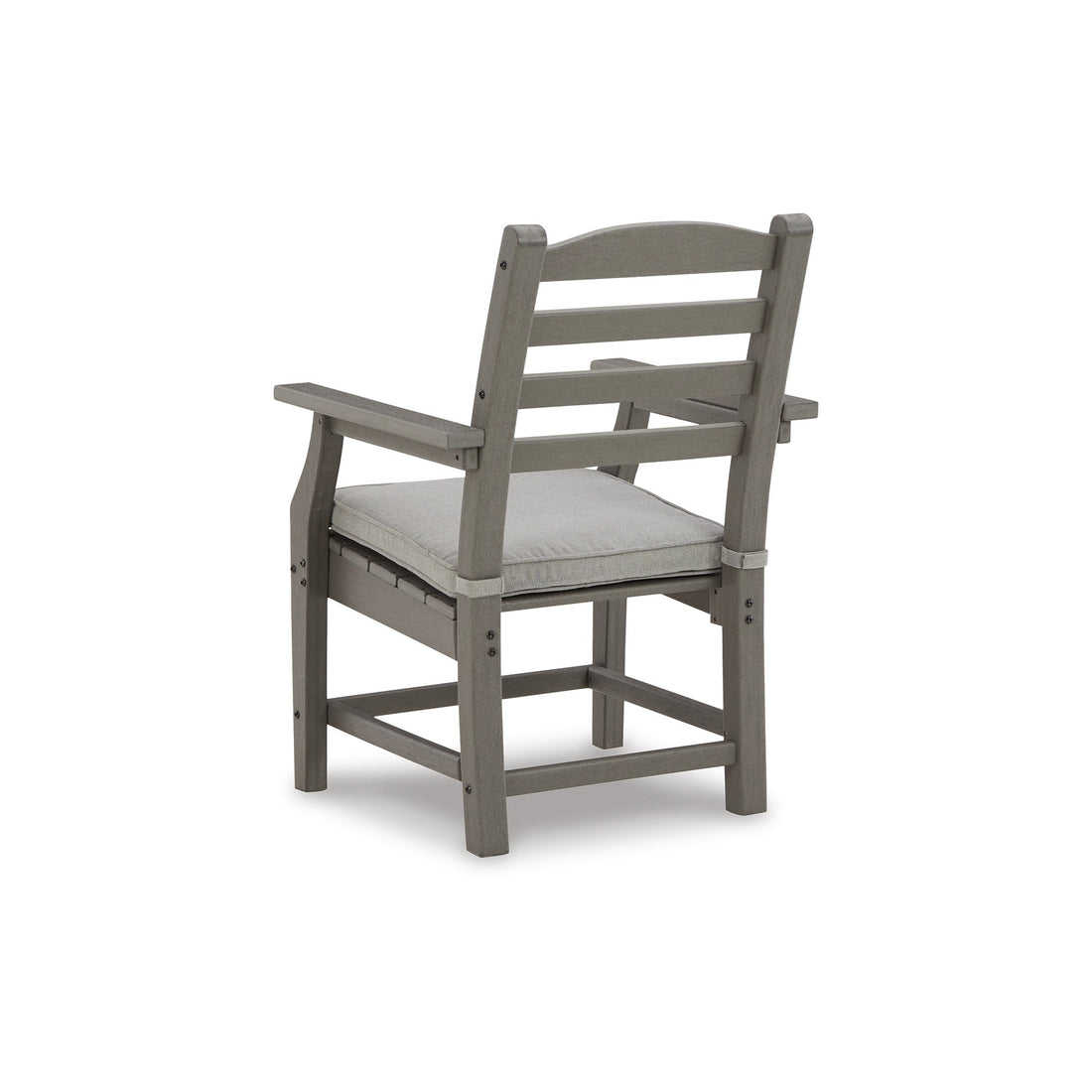 Clio 25 Inch Outdoor Arm Chair, Set Of 2, Gray Frame, Polyester Fabric Gray Hdpe