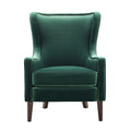 Rosco Velvet Wingback Chair Emerald Green Faux Leather