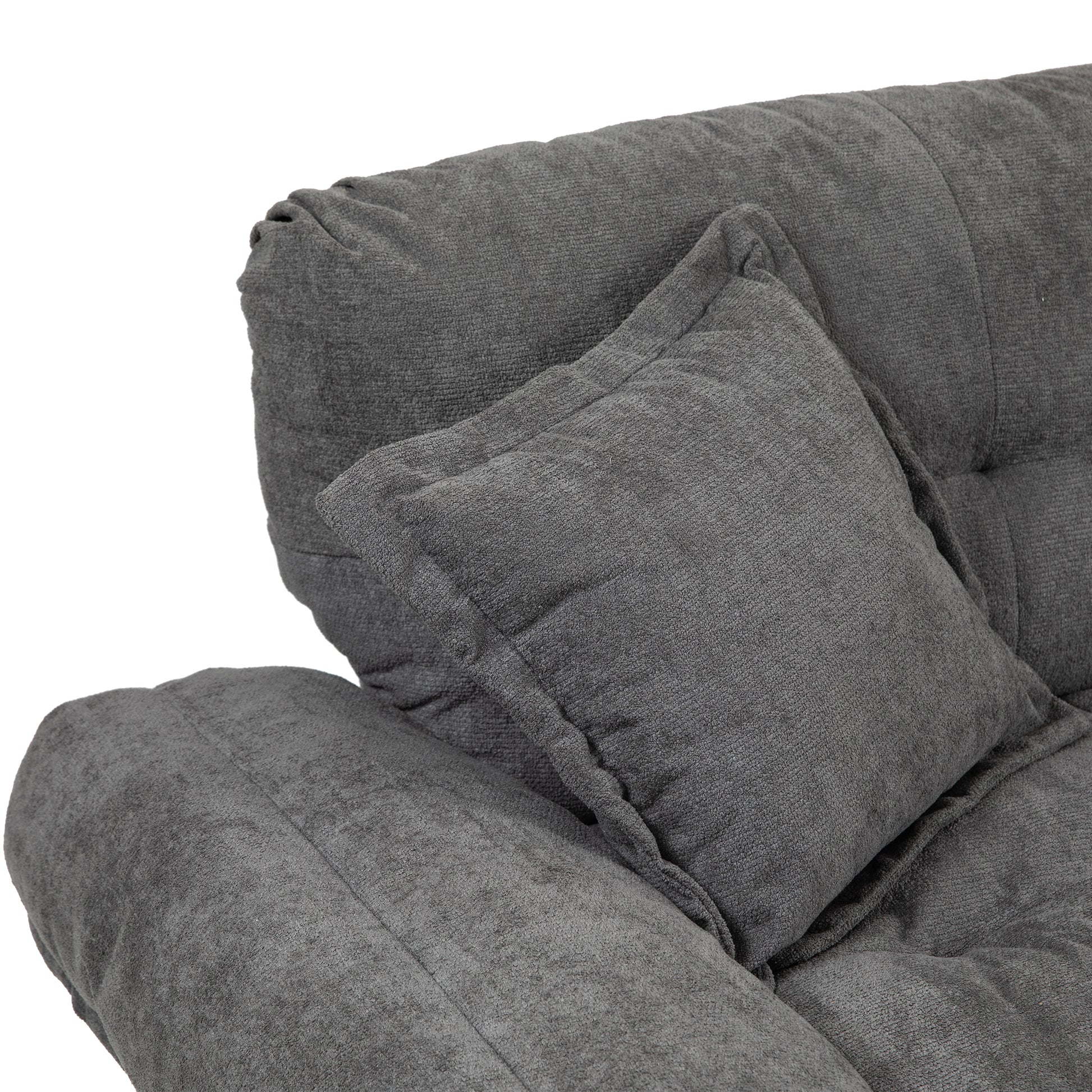 84" Chenille Recliner Sofa Small Sofa Loveseat Deep Seat Sofa Couch With 2 Throw Pillows & Memory Foam For Living Room Apartment Office Lounge Grey Grey Memory Foam Chenille,Upholstered 2 Seat