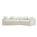 Modular Sectional Sofa, U Shaped Couch With Sofa For Five & Pillows, Modern Minimalist Chenille Fabric Large Comfy Cloud Sofas, Living Room Furniture Sets Beige Chenille 5 Seat