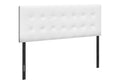 Bed, Headboard Only, Queen Size, Bedroom, Upholstered, White Leather Look, Transitional White Foam Faux Leather