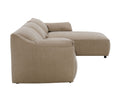 Veata Sectional Sofa, Light Brown Suede Lv03090 Light Brown Plywood 4 Seat